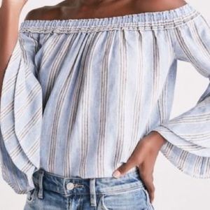 Lucky Brand off the shoulder bell sleeve top